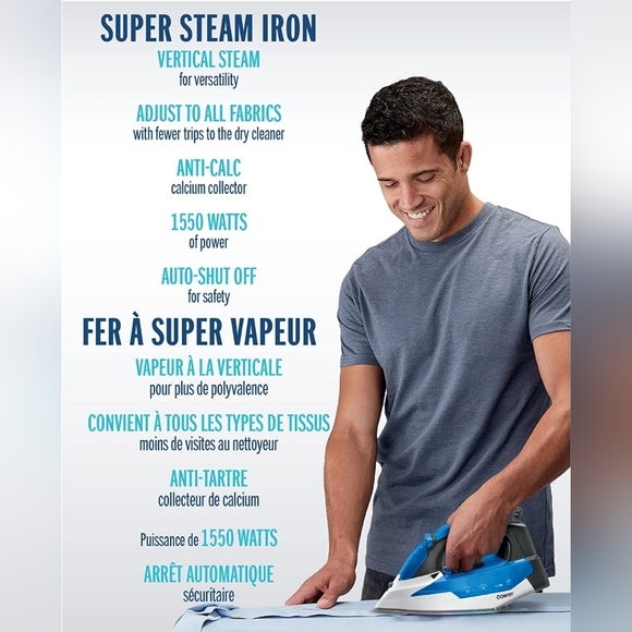 Conair 1550W Extreme Steam Iron with Nano Titanium Soleplate and Auto Shutoff - Picture 3 of 3